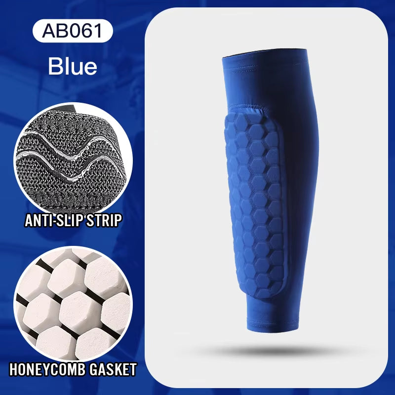 Unleash Your Game with 1Pcs Foam Football Shin Guard Socks - Ultimate Calf Compression Sleeve with Honeycomb Pads for Enhanced Performance!