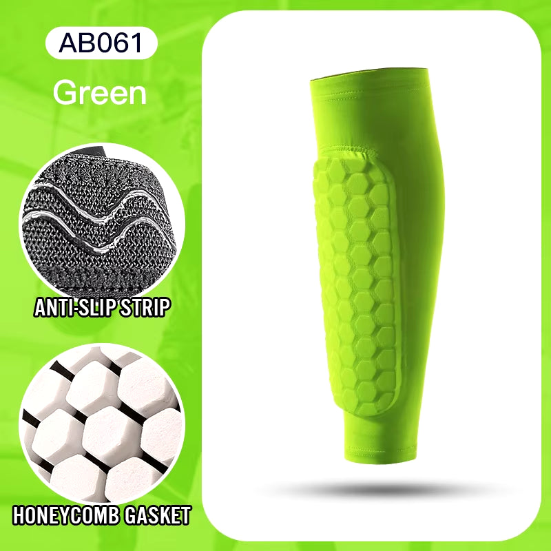 Unleash Your Game with 1Pcs Foam Football Shin Guard Socks - Ultimate Calf Compression Sleeve with Honeycomb Pads for Enhanced Performance!