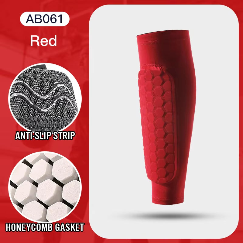 Unleash Your Game with 1Pcs Foam Football Shin Guard Socks - Ultimate Calf Compression Sleeve with Honeycomb Pads for Enhanced Performance!
