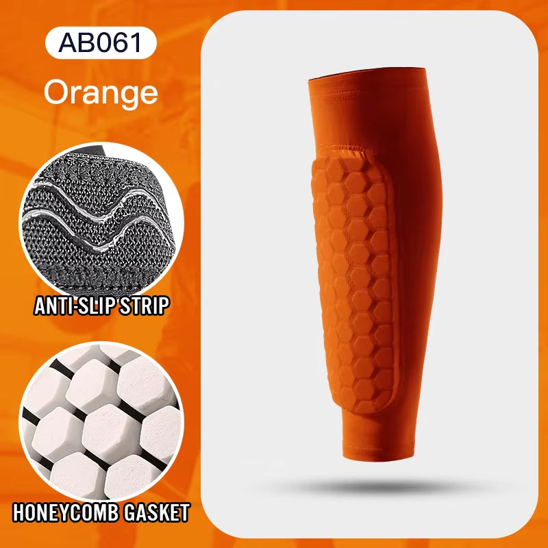Unleash Your Game with 1Pcs Foam Football Shin Guard Socks - Ultimate Calf Compression Sleeve with Honeycomb Pads for Enhanced Performance!