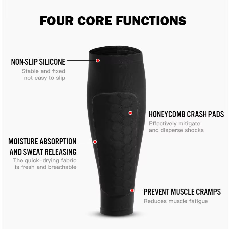 Unleash Your Game with 1Pcs Foam Football Shin Guard Socks - Ultimate Calf Compression Sleeve with Honeycomb Pads for Enhanced Performance!
