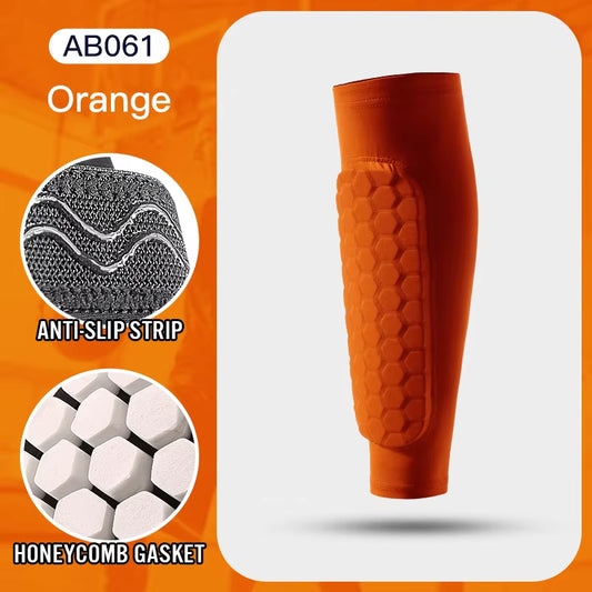 Unleash Your Game with 1Pcs Foam Football Shin Guard Socks - Ultimate Calf Compression Sleeve with Honeycomb Pads for Enhanced Performance!